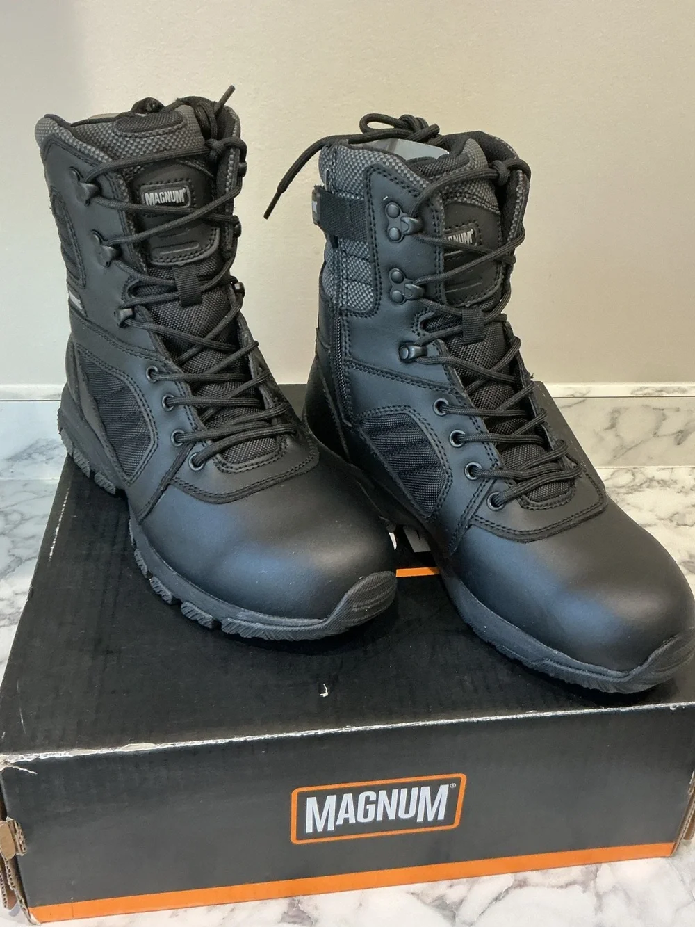 Magnum Black Men's Waterproof Tactical Side Zip & Lace-Up Boots